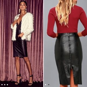 Lulus black pencil vegan skirt S